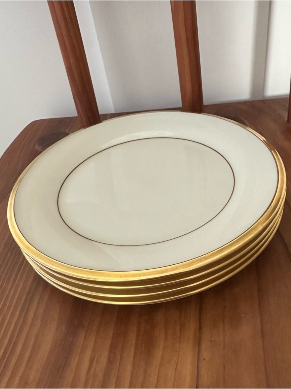 Set of 4 Lenox Eternal Gold Rim Bread & Butter Plates
